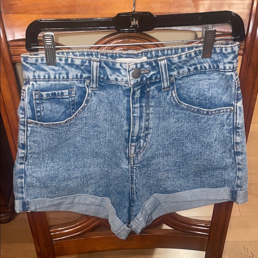 Acid Wash Blue Women's Jean Shorts